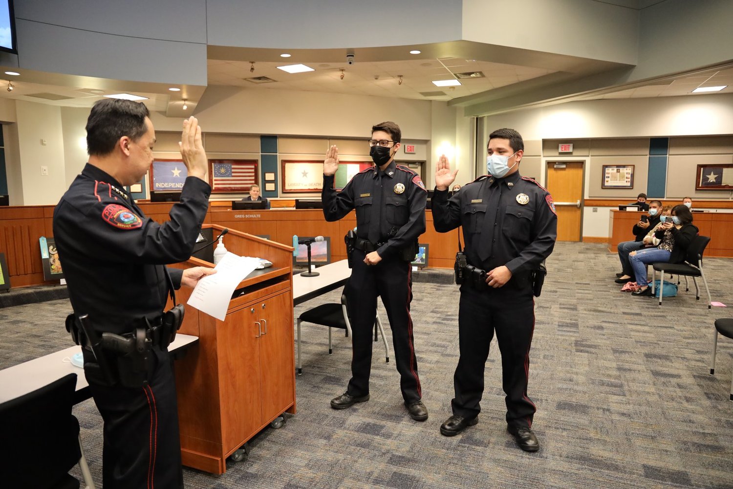 Katy ISD swears in new officers, addresses bond management and campus